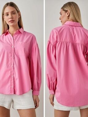 Rails Janae Shirt Pink Oversized Button Down